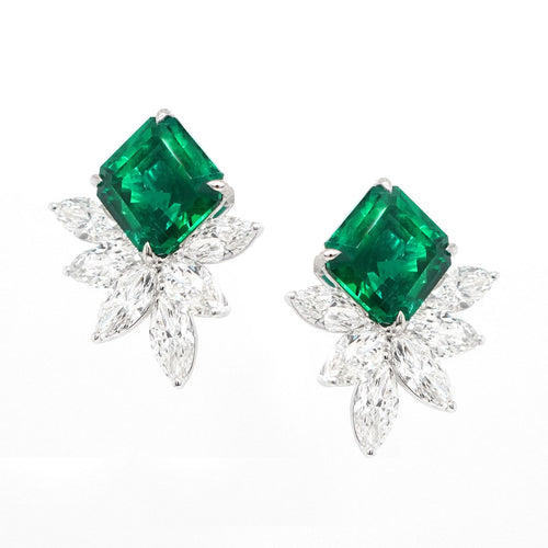 EE-25013-4.97  4.19 cts Octagon Emerald Studs ( ENQUIRE)