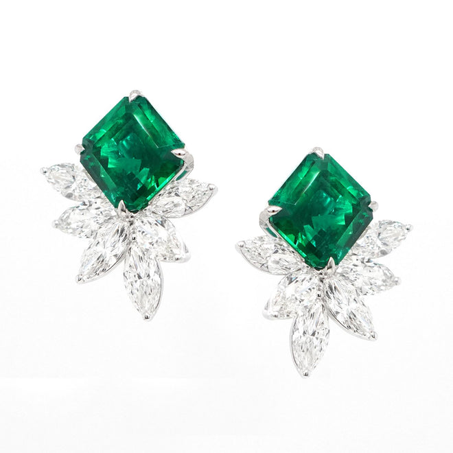 EE-25013-4.97  4.19 cts Octagon Emerald Studs ( ENQUIRE)