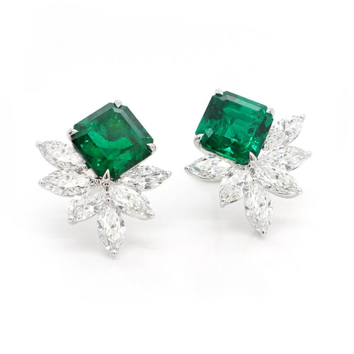 EE-25013-4.97  4.19 cts Octagon Emerald Studs ( ENQUIRE)