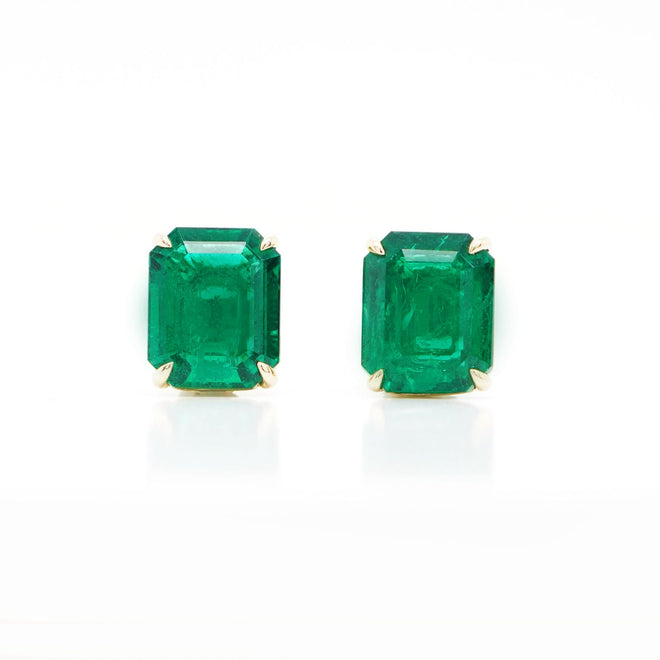EE-25014-2.76  2.409 cts Minor Oil Octagon Emerald Studs
