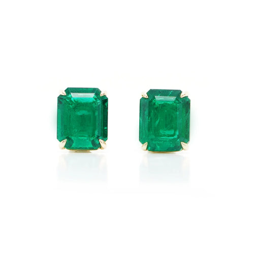 2.76 / 2.409 cts Minor Oil Octagon Emerald Studs