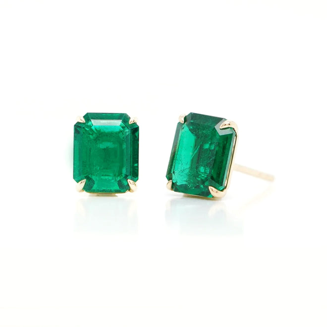 2.76 / 2.409 cts Minor Oil Octagon Emerald Studs