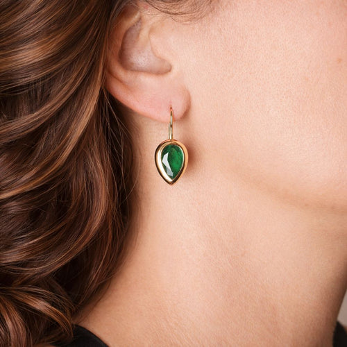 4.386 / 4.214 cts Pear Shape Emerald Earring