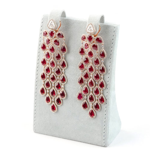 23.31 cts Ruby with Diamond Earrings