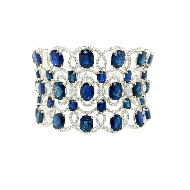 45.00 cts Unheated Burmese Blue Sapphire with Diamond Bracelet (ENQUIRE)