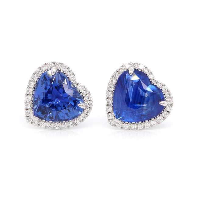 5.14 / 4.71 cts Blue Sapphire Earrings