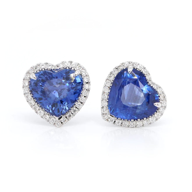 5.14 / 4.71 cts Blue Sapphire Earrings