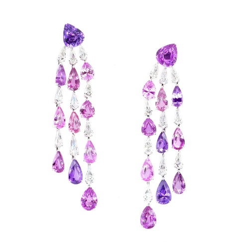 ES-24002-28.961  5.35 cts Unheated Pear Shape Fancy Pink Sapphire Earrings (ENQUIRE)