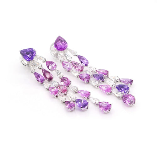 ES-24002-28.961  5.35 cts Unheated Pear Shape Fancy Pink Sapphire Earrings (ENQUIRE)