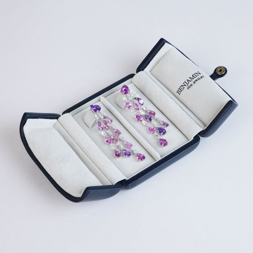 ES-24002-28.961  5.35 cts Unheated Pear Shape Fancy Pink Sapphire Earrings (ENQUIRE)