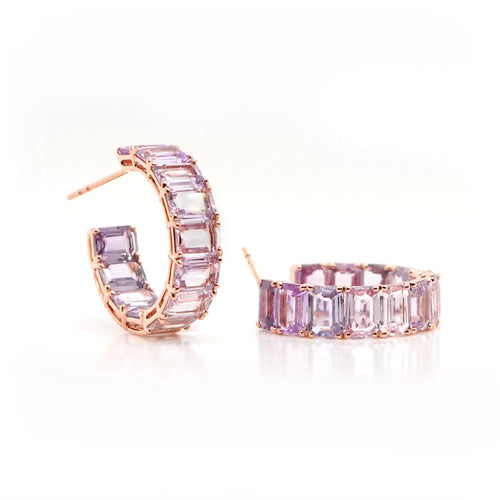 21.24 cts Fancy Sapphire Eternity Hoops