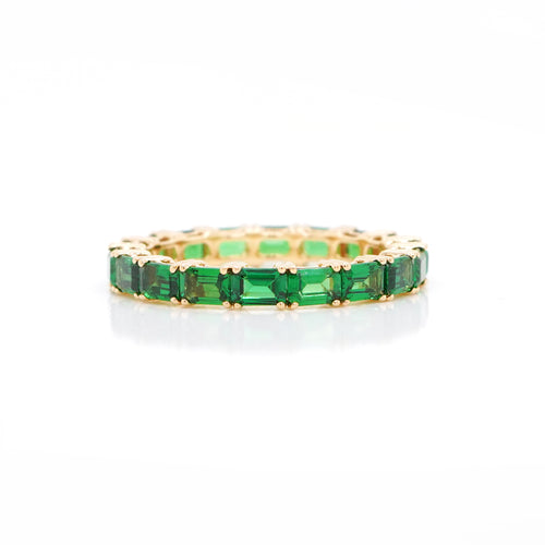 ETN-RG-23008-3.34 cts Octagon Tsavorite Eternity Ring