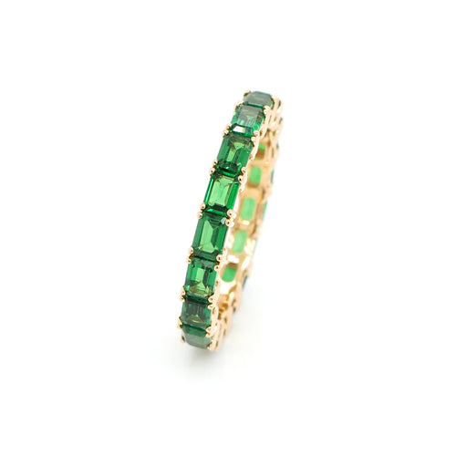 3.34 cts Octagon Tsavorite Eternity Ring