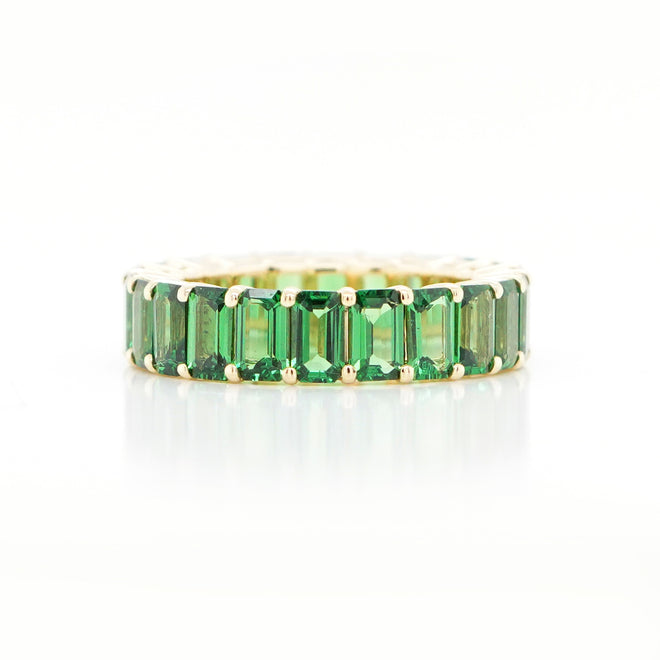 ETN-RG-23030-6.41 cts Octagon Tsavorite Eternity Ring