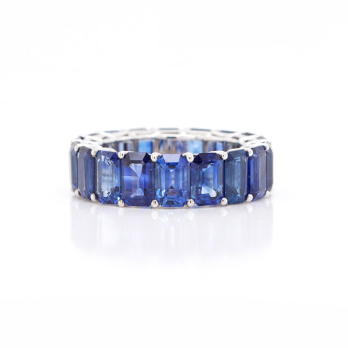 ETN-RS-23019-10.85 cts Octagon Blue Sapphire Eternity Ring