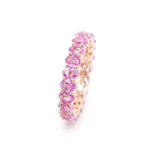 5.71 cts Oval Fancy Sapphire Eternity Ring
