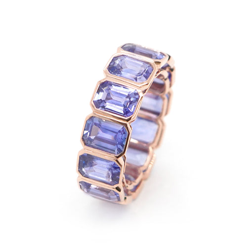 ETN-RS-25008-11.95 cts Octagon Fancy Sapphire Eternity Ring