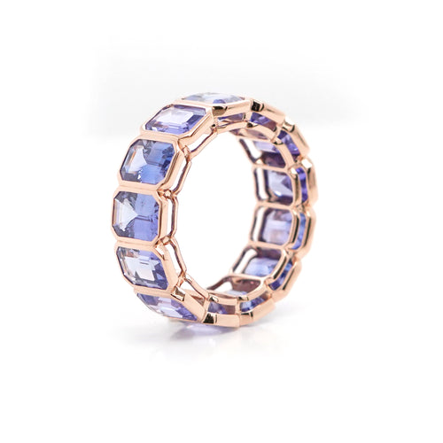 ETN-RS-25008-11.95 cts Octagon Fancy Sapphire Eternity Ring