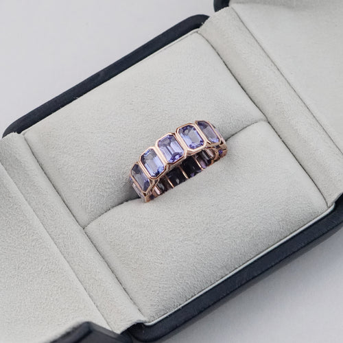 ETN-RS-25008-11.95 cts Octagon Fancy Sapphire Eternity Ring