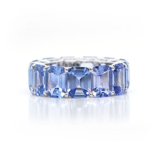 ETN-RS-25009-17.99 cts Cushion Blue Sapphire Eternity Ring