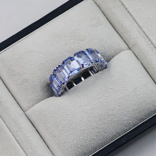 ETN-RS-25009-17.99 cts Cushion Blue Sapphire Eternity Ring