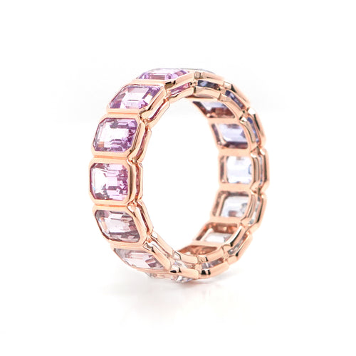 ETN-RS-25010-9.85 cts Octagon Fancy Sapphire Eternity Ring