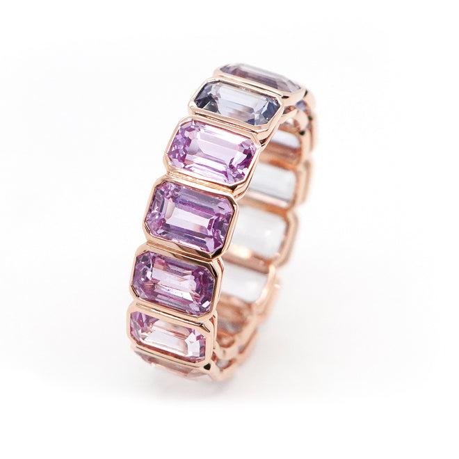 ETN-RS-25010-9.85 cts Octagon Fancy Sapphire Eternity Ring