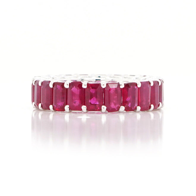 9.02 cts Octagon Ruby Eternity Ring