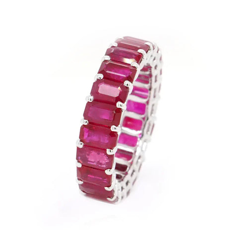 9.02 cts Octagon Ruby Eternity Ring