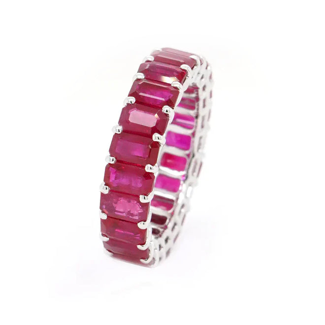 9.02 cts Octagon Ruby Eternity Ring