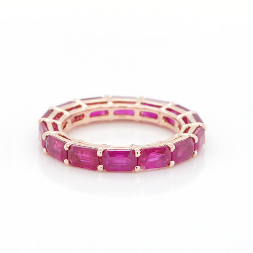4.70 cts Burmese Octagon Ruby Eternity Ring