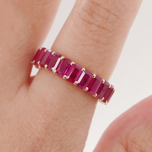 7.44 cts Octagon Ruby Eternity Ring