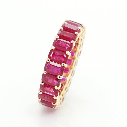 7.44 cts Octagon Ruby Eternity Ring