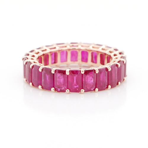 7.44 cts Octagon Ruby Eternity Ring