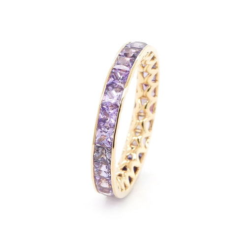 3.22 cts Princess Fancy Sapphire Eternity Ring