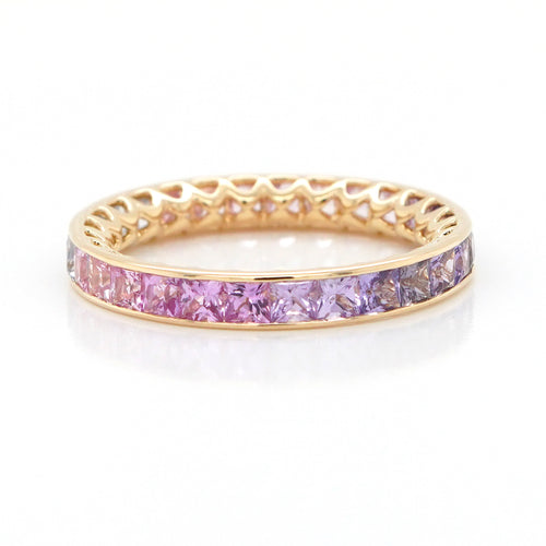 2.60 cts Fancy Pink Princess Sapphire Eternity Ring