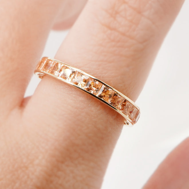 3.80 cts Princess Fancy Sapphire Eternity Ring