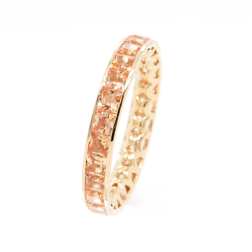 3.80 cts Princess Fancy Sapphire Eternity Ring