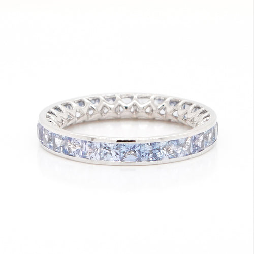 3.01 cts  Princess Fancy Sapphire Eternity Ring