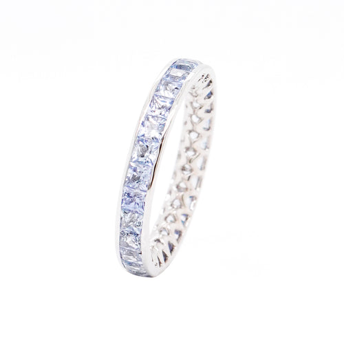 3.01 cts  Princess Fancy Sapphire Eternity Ring
