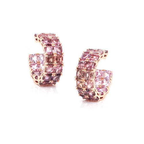 13.98 cts Sapphire Asscher Eternity Hoops