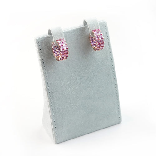 14.23 cts Pink Sapphire Asscher Eternity Hoops