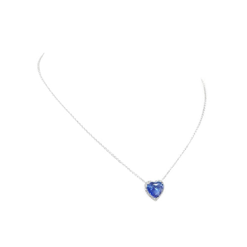 Heart-shaped blue gemstone necklace
