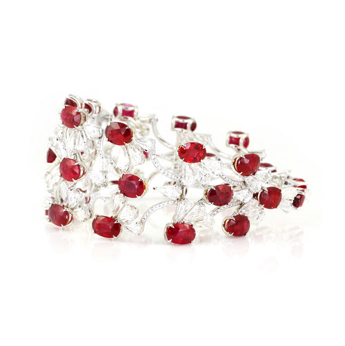 29.78 cts Burmese Ruby With Diamond Bracelet (ENQUIRE)