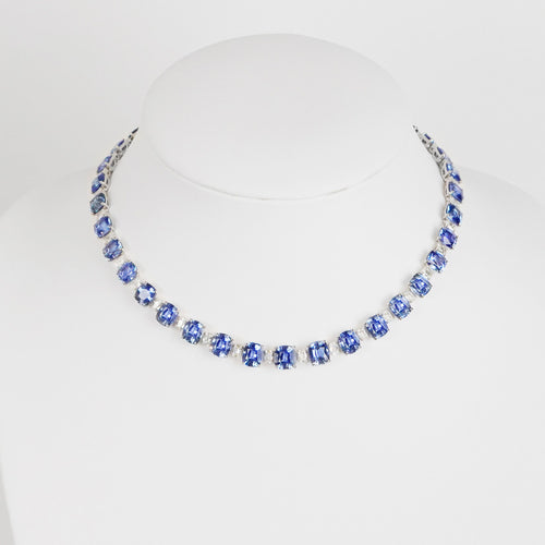 93.33 cts Blue Sapphire with Diamond Necklace (ENQUIRE)