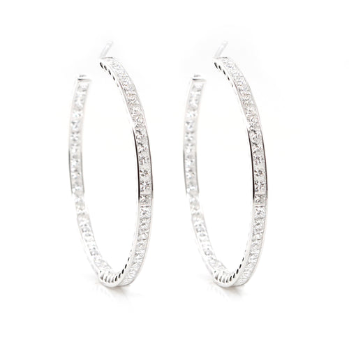 9.80 cts Princess Diamond Eternity Hoops