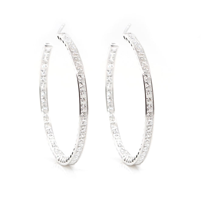 9.80 cts Princess Diamond Eternity Hoops