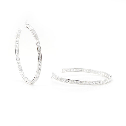 9.80 cts Princess Diamond Eternity Hoops