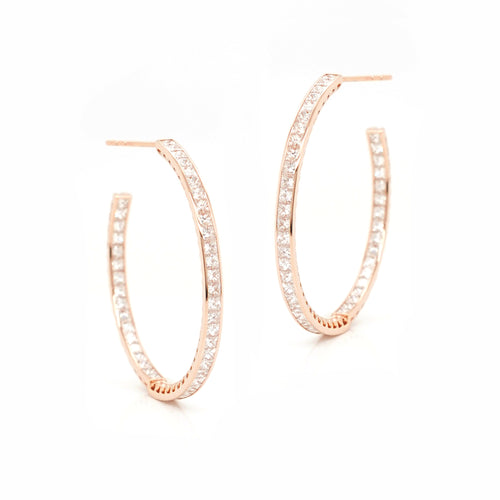 6.57 cts Pink Princess Diamond Eternity Hoops