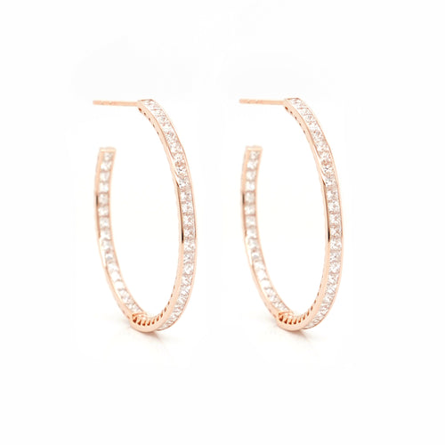 6.57 cts Pink Princess Diamond Eternity Hoops